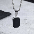 Men’s Black Square Necklace – Stainless Steel