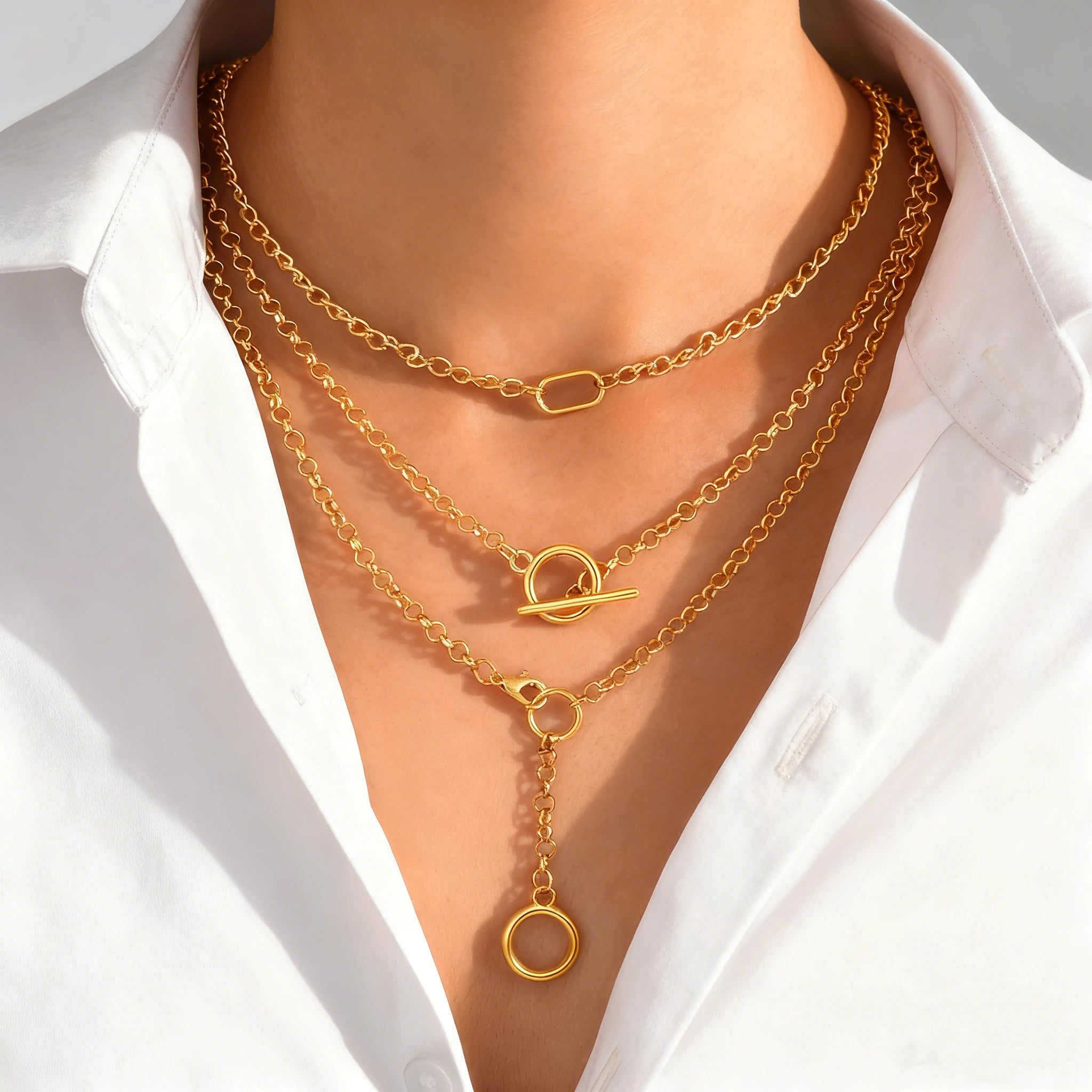 Multi-layered Necklace – Round Pendant