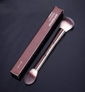 Professional Dual-Ended Makeup Brush – Powder & Blush, Metal Handle