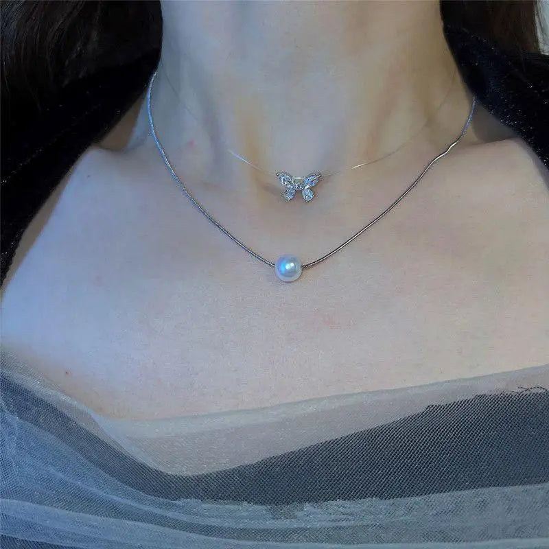 Pearl Choker Necklace – Gold Chain Statement Jewelry