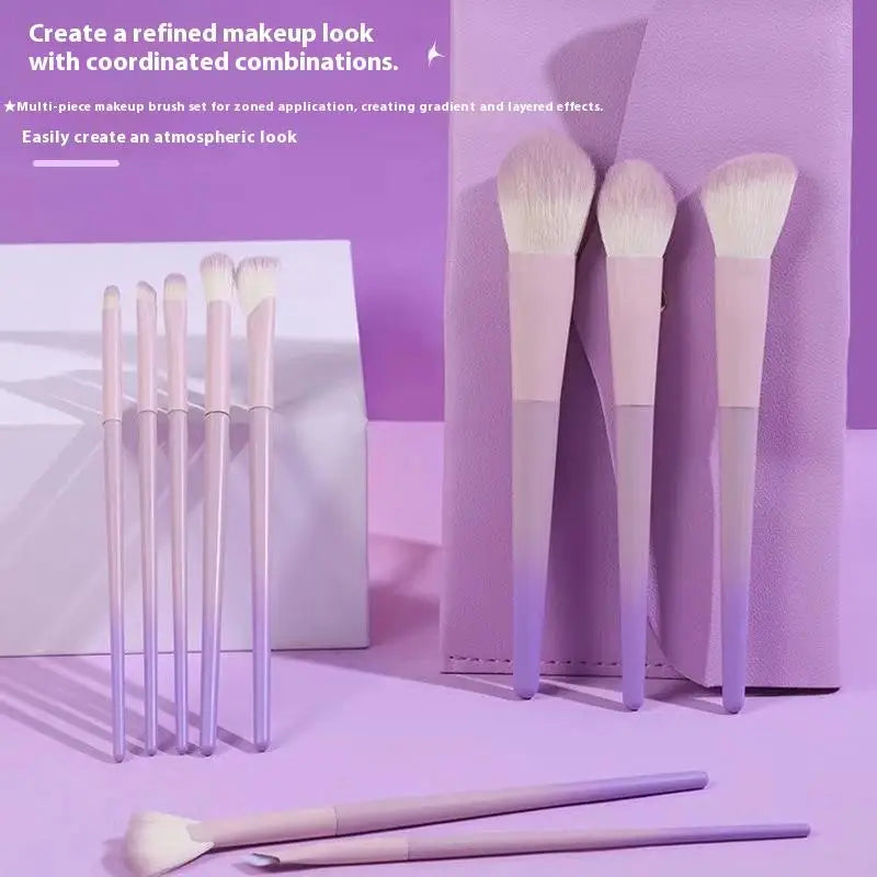 Professional Makeup Brush Kit – 10 Violet Brushes