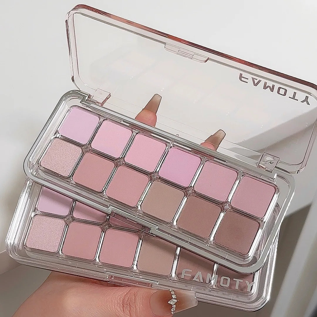 Tea Apricot Eyeshadow Palette – 12 Matte Shades