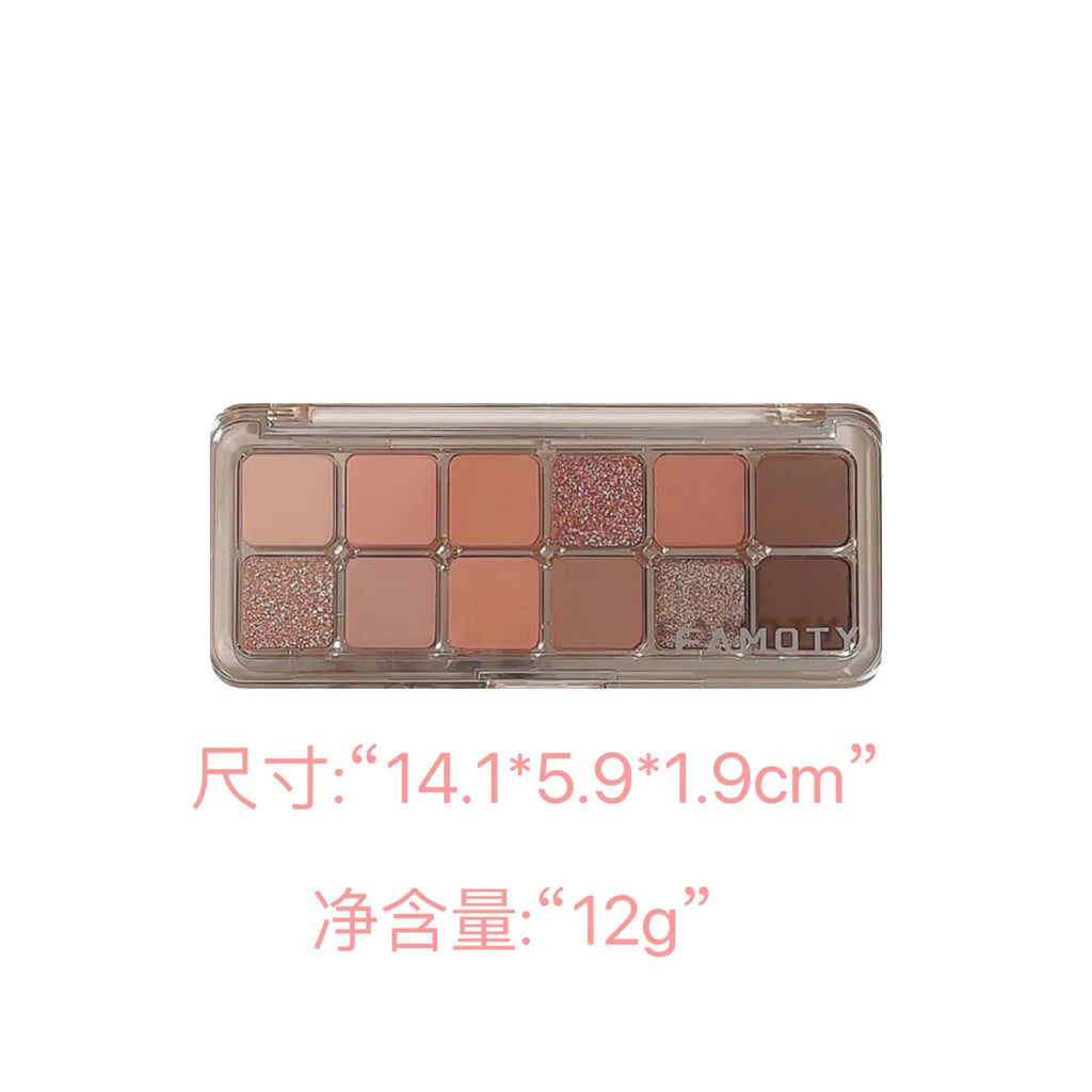 Tea Apricot Eyeshadow Palette – 12 Matte Shades