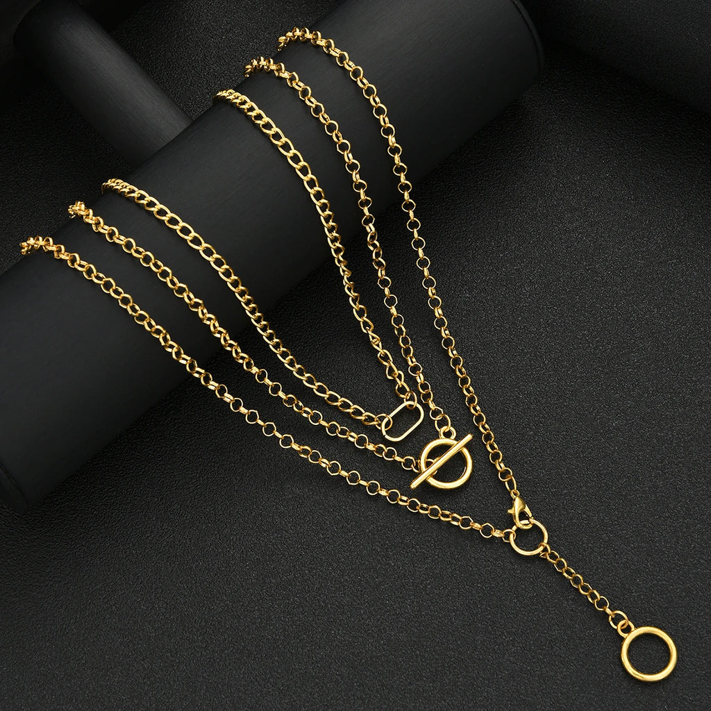 Multi-layered Necklace – Round Pendant