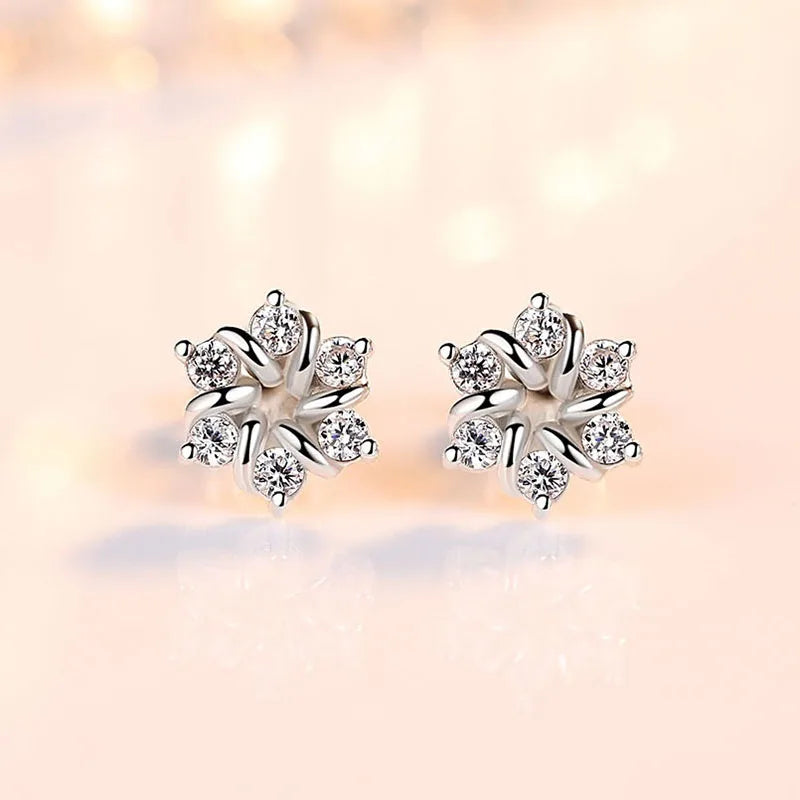 Flower Earrings – Crystal & Minimalism