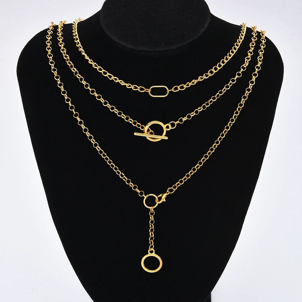 Multi-layered Necklace – Round Pendant