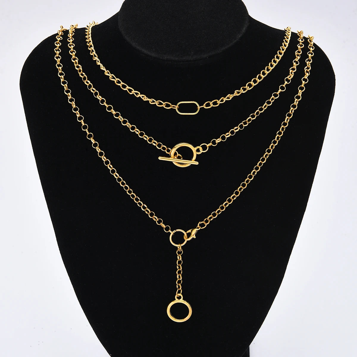 Multi-layered Necklace – Round Pendant