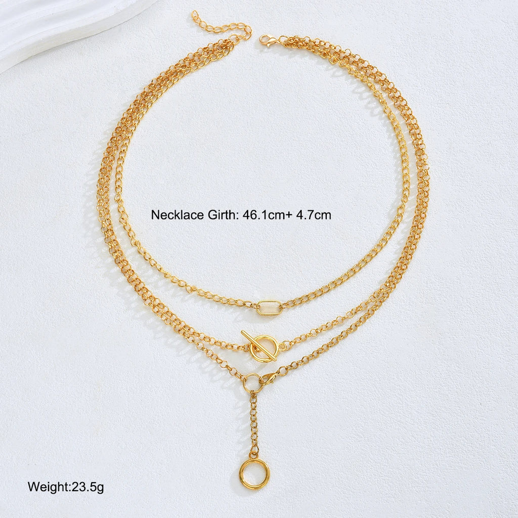 Multi-layered Necklace – Round Pendant