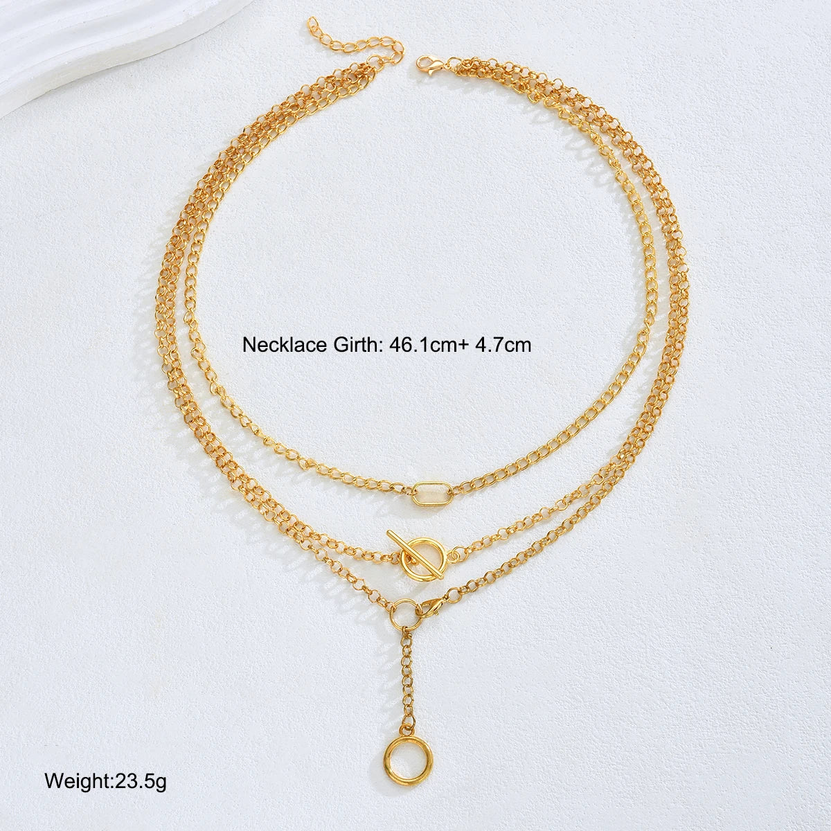 Multi-layered Necklace – Round Pendant