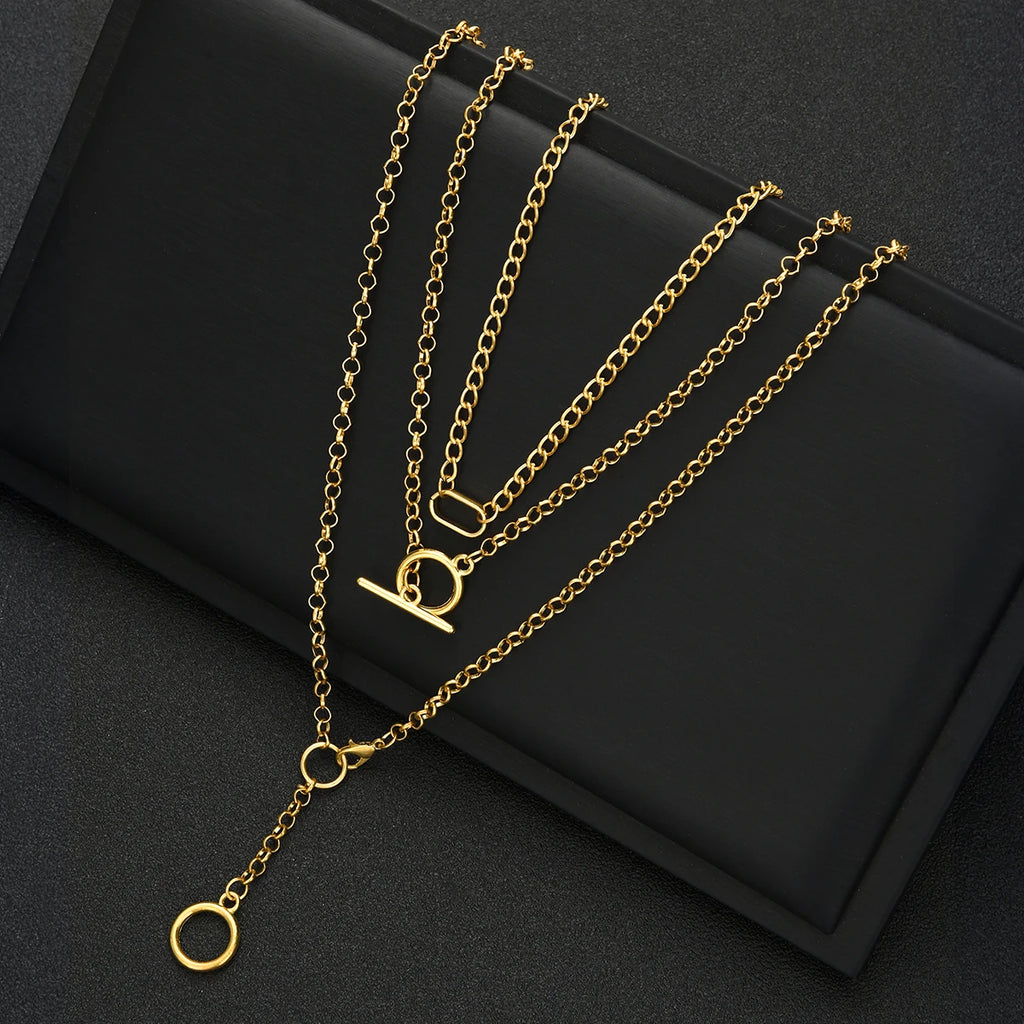 Multi-layered Necklace – Round Pendant