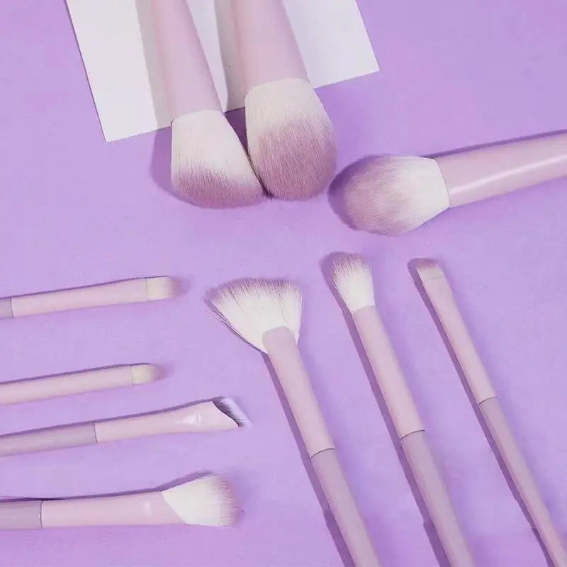 Professional Makeup Brush Kit – 10 Violet Brushes