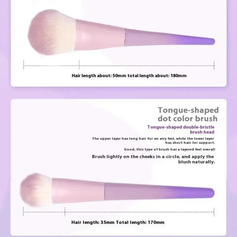 Professional Makeup Brush Kit – 10 Violet Brushes