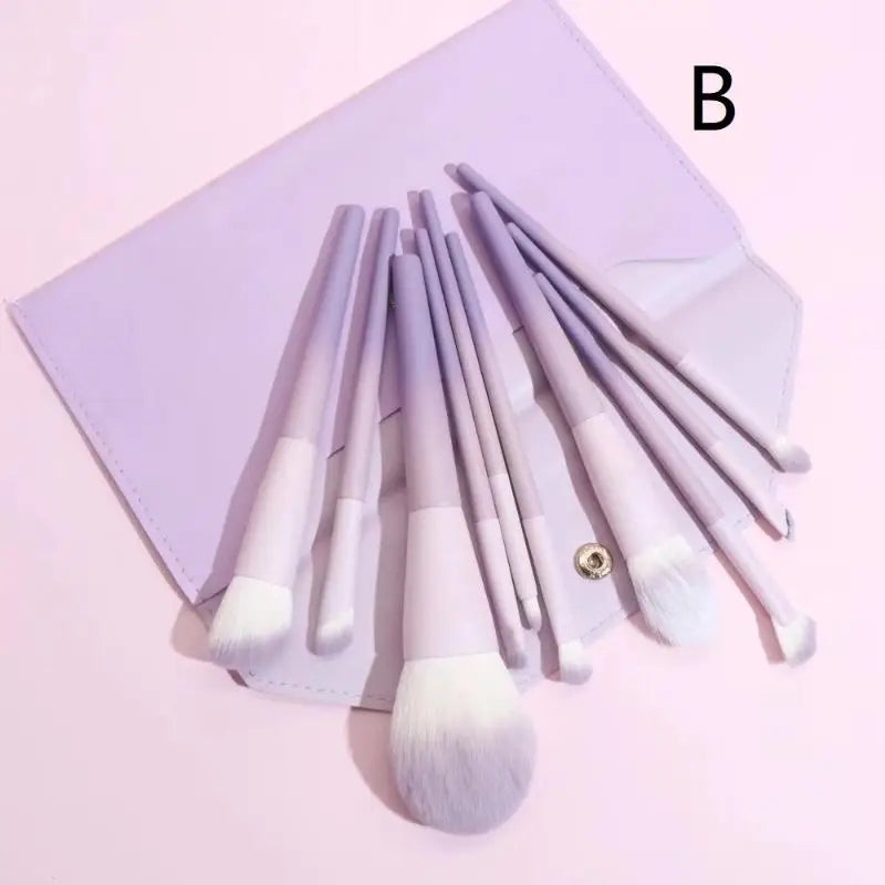 Professional Makeup Brush Kit – 10 Violet Brushes