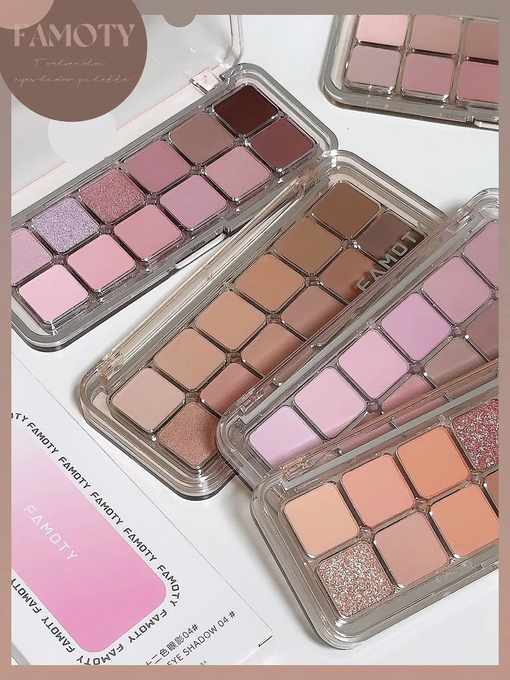 Tea Apricot Eyeshadow Palette – 12 Matte Shades