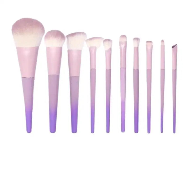 Professional Makeup Brush Kit – 10 Violet Brushes