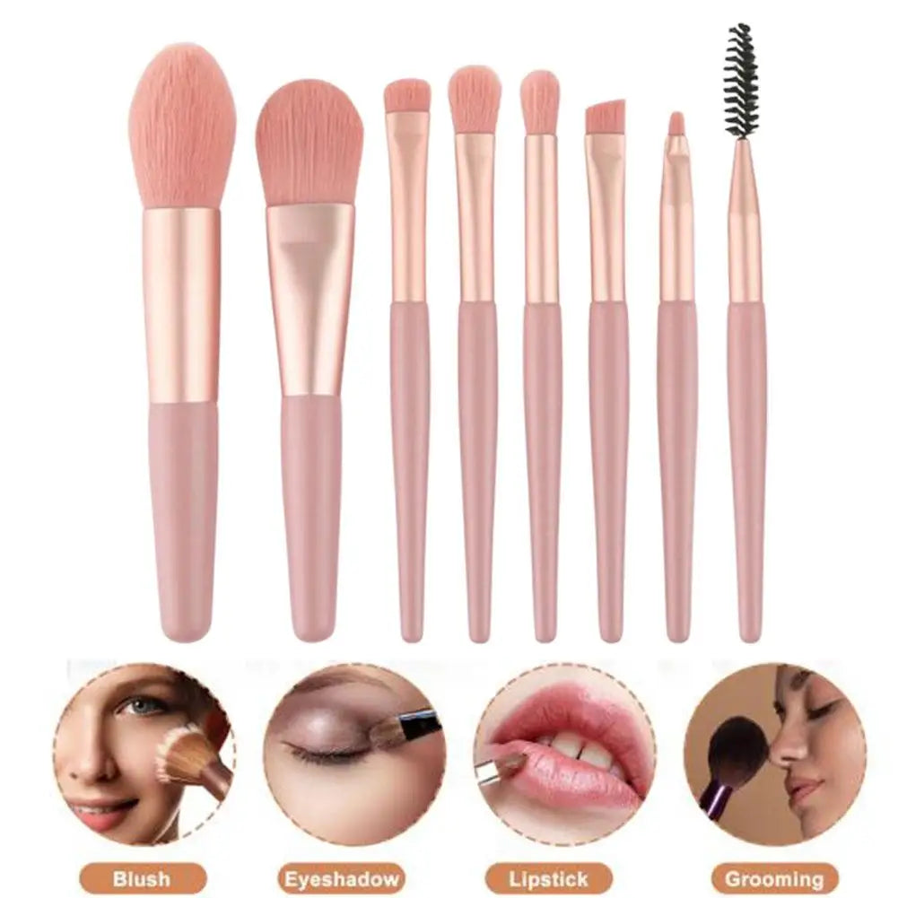 8-Piece Brush Set – Face & Eyes