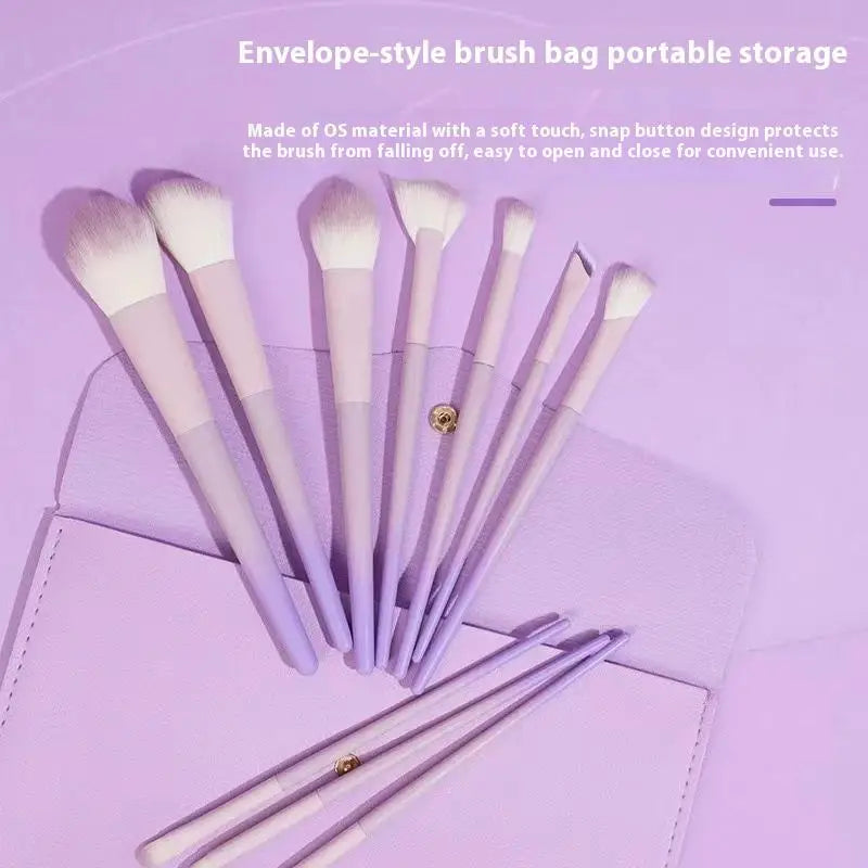 Professional Makeup Brush Kit – 10 Violet Brushes