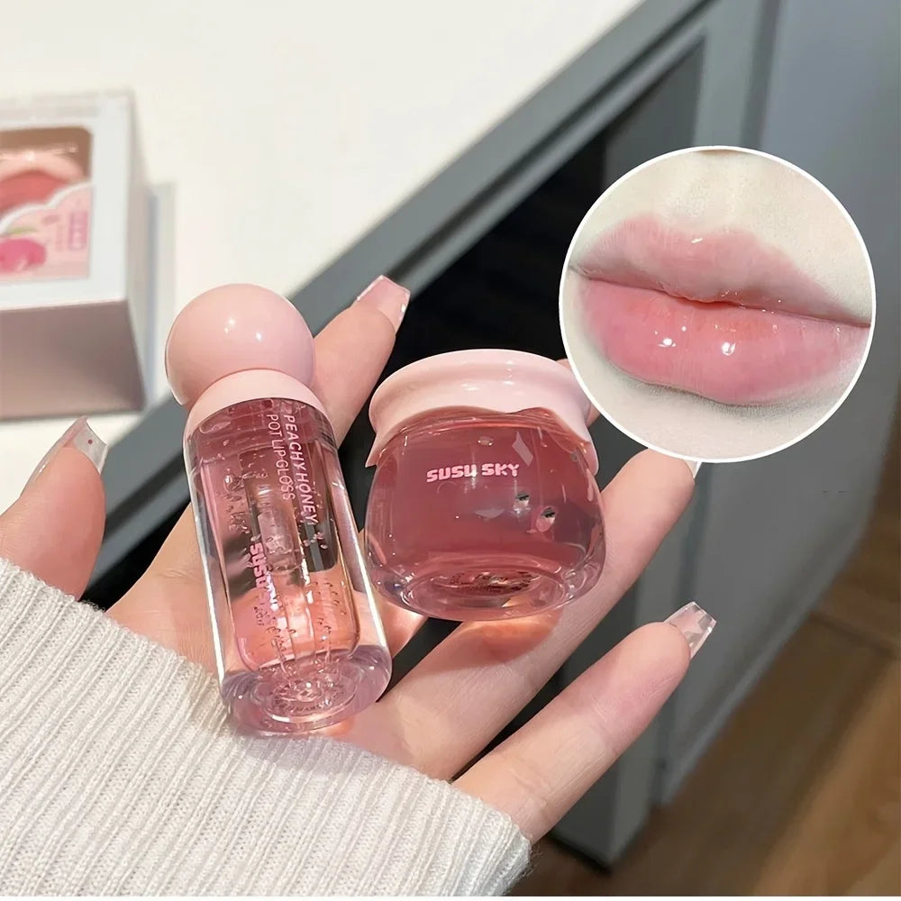 Moisturizing Lip Kit – Gloss & Lip Mask, Peach Flavor