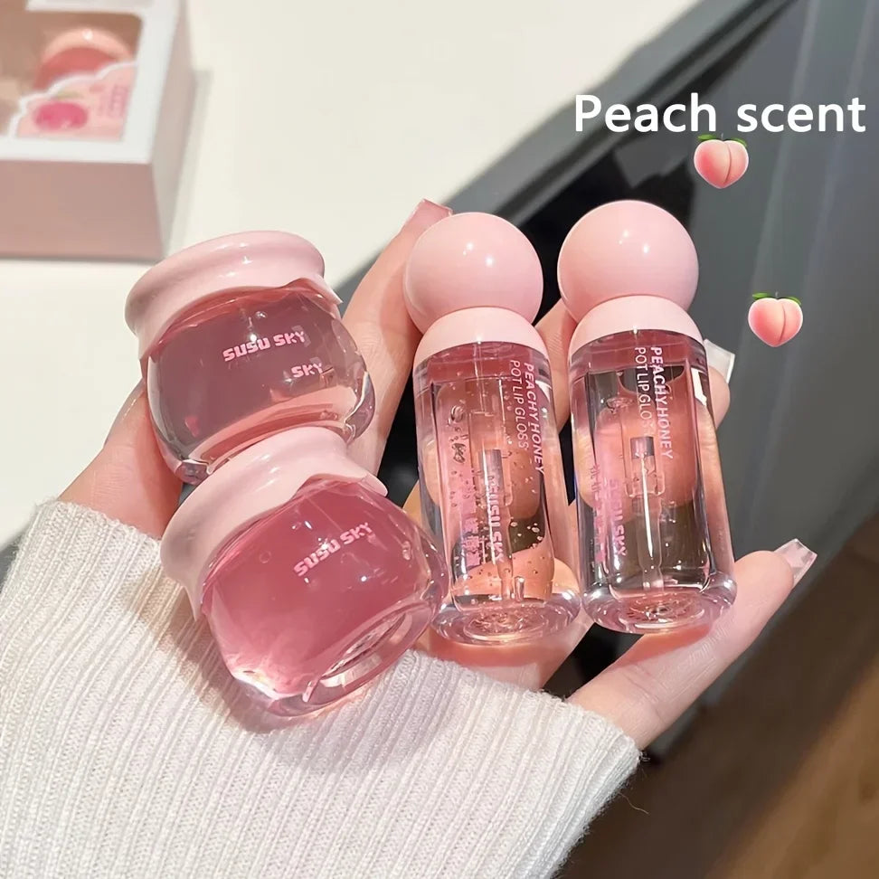 Moisturizing Lip Kit – Gloss & Lip Mask, Peach Flavor