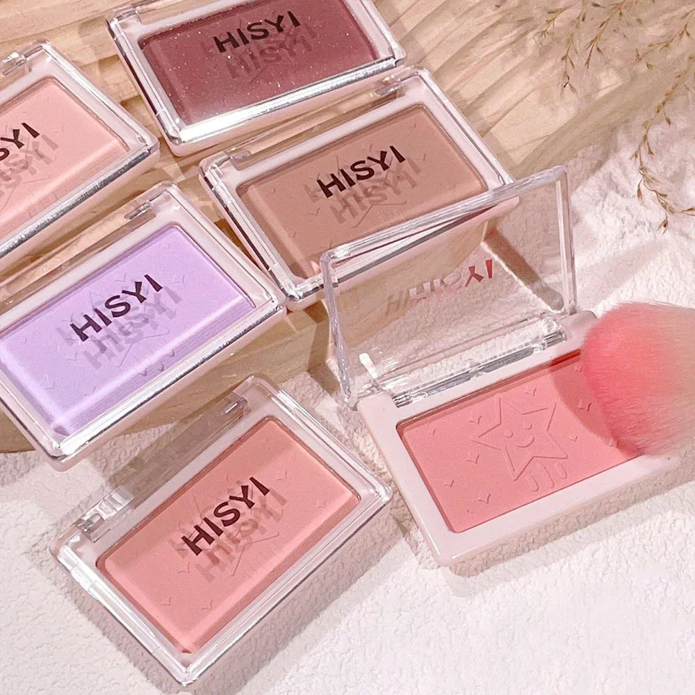 Collection of HISYI blushes in various colors on a light background