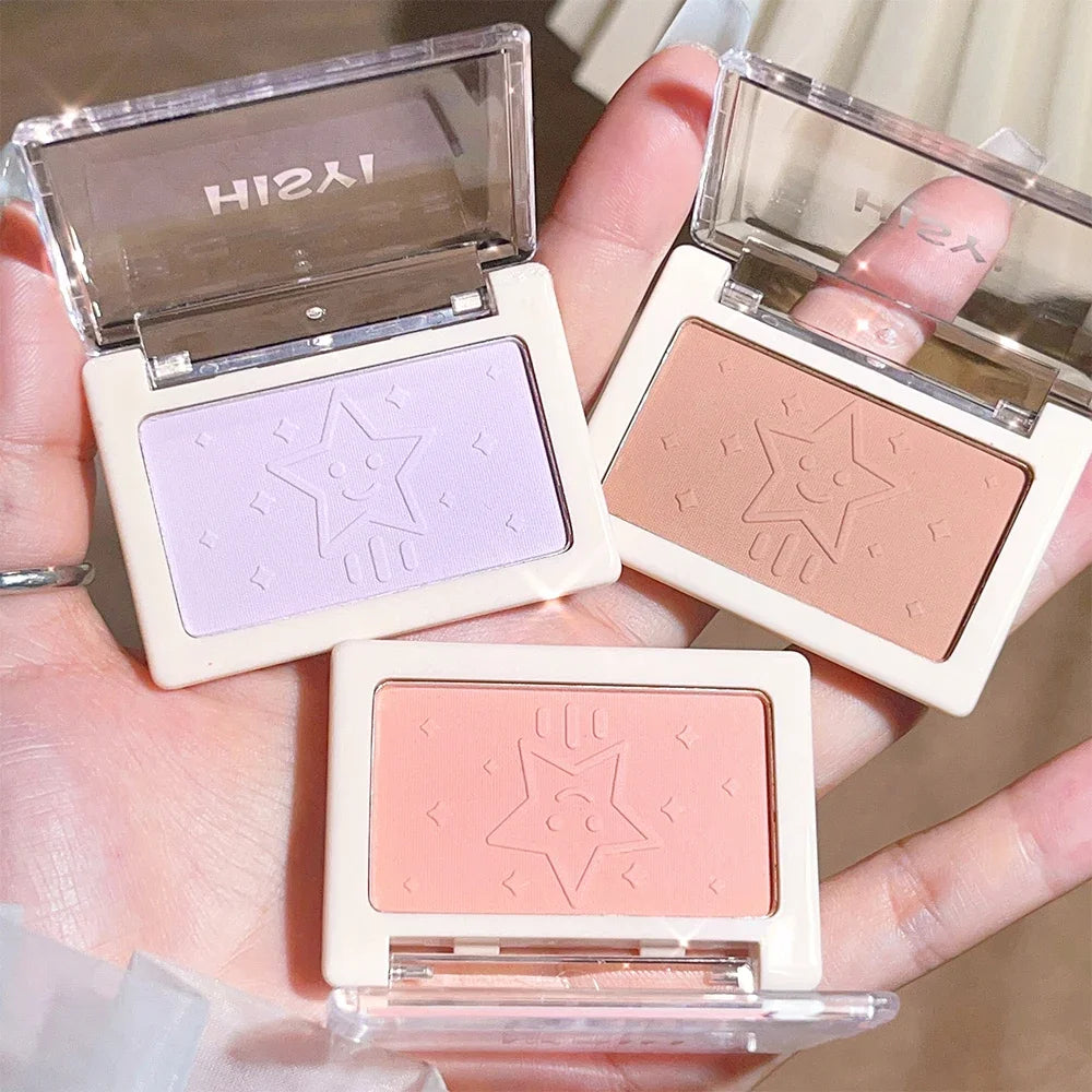 Three makeup powders in open cases with 'HISIYI' branding.
